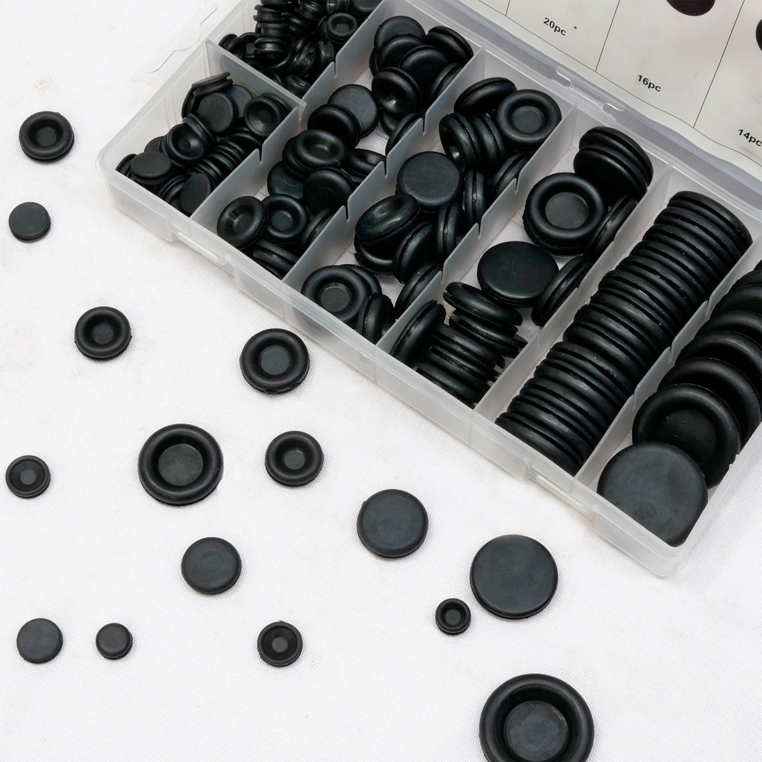 InstallGear 180pc Rubber Grommet Assortment