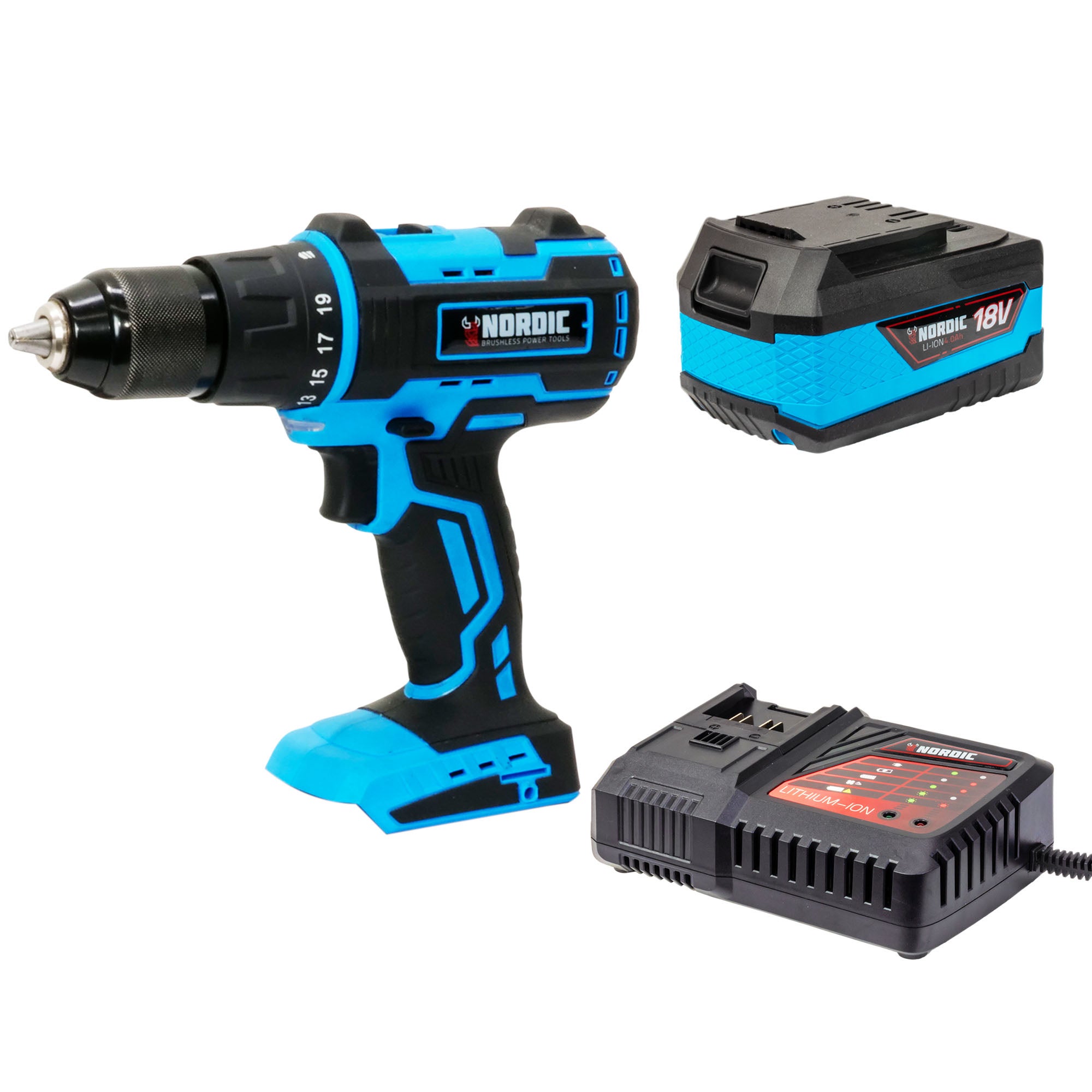 18v Li ion Brushless Impact Drill Kit 4ah TopmaQ