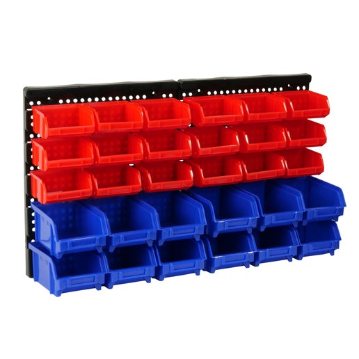 30-bin Wall Mount Storage Bin Rack | Topmaq