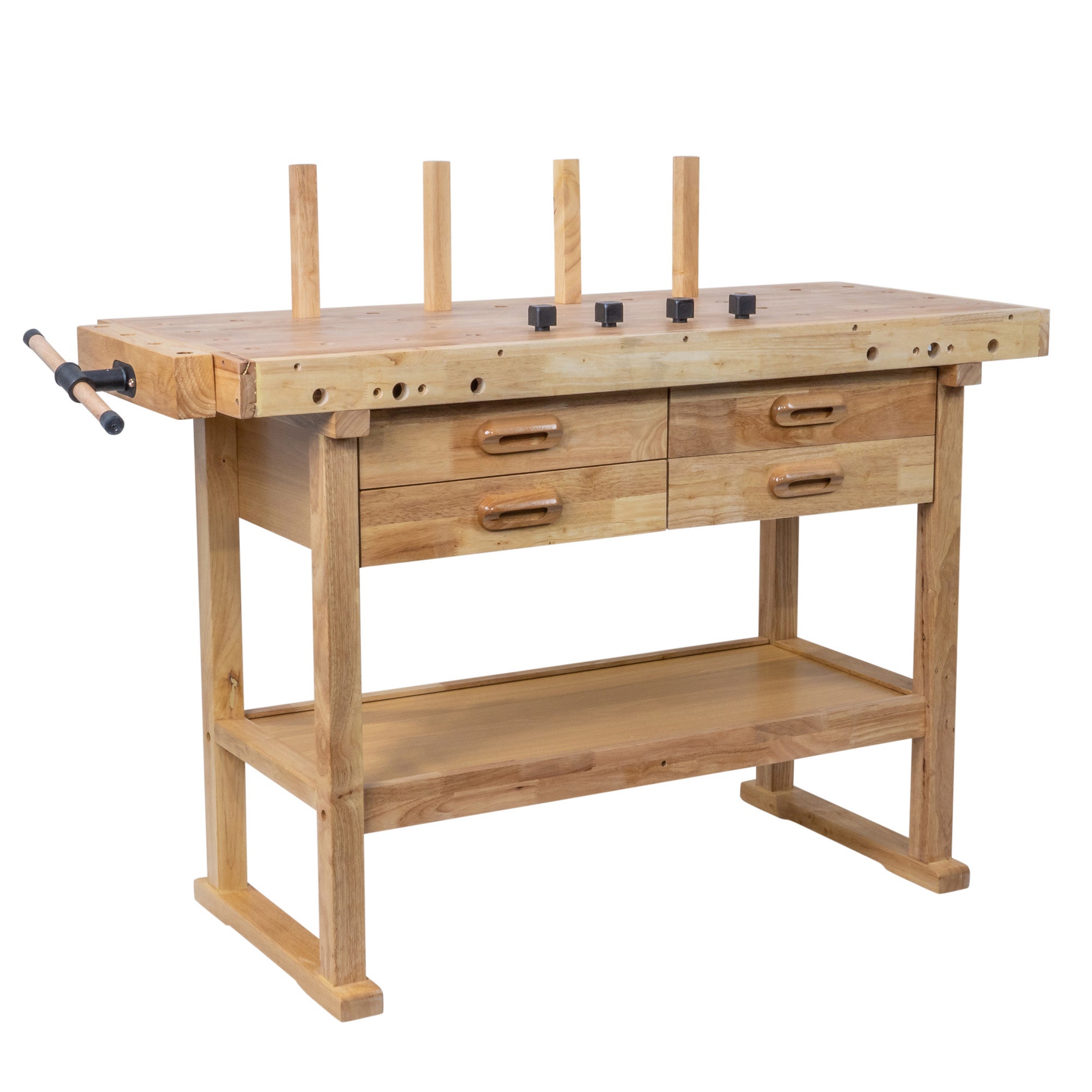 Wooden Workbench 1520mm With One Vice + 4 Drawers | TopmaQ